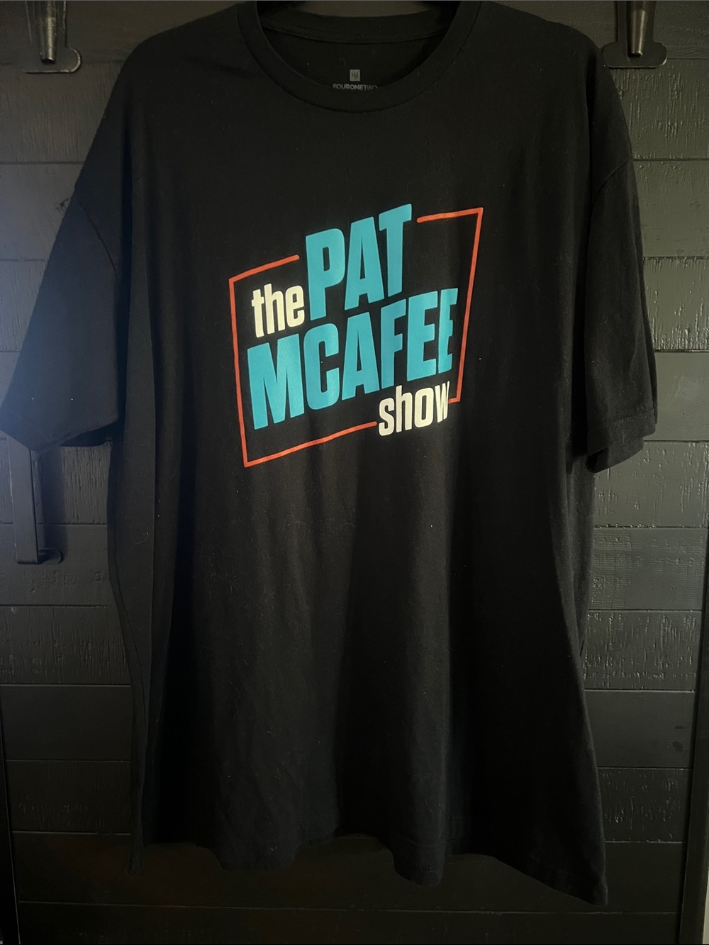 Black Graphic Tee with Blue and Red Logo - The Pat McAfee Show